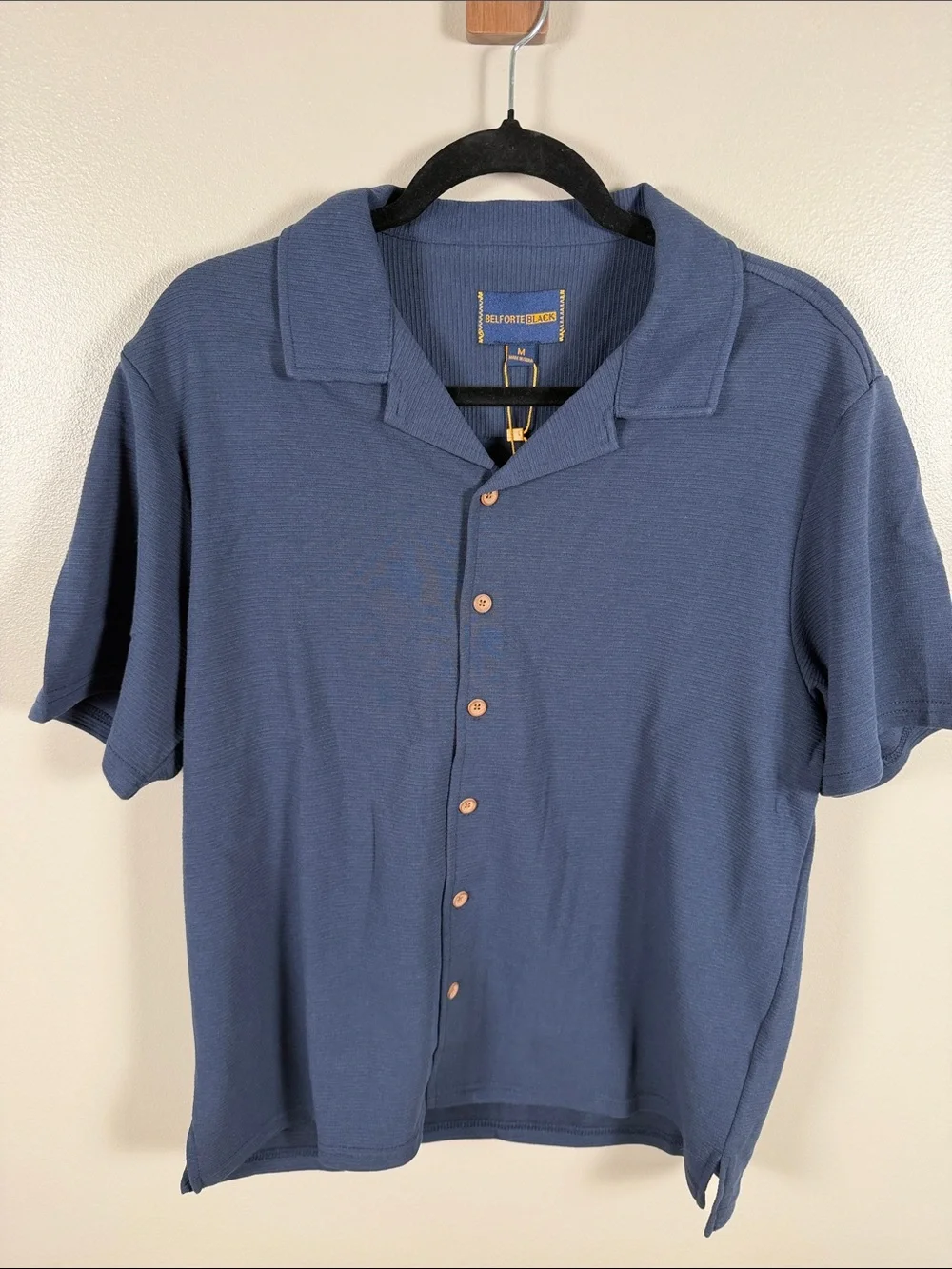 Belforte Black | Navy Short-Sleeve Men’s Button-Down Shirt